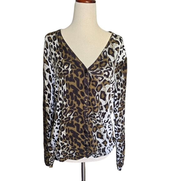 Pierri New York Cardigan Sweater Womens Small Leopard Cheetah Animal Print - Picture 8 of 8